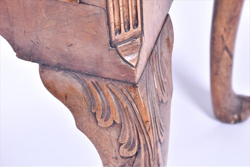 Lot 4 - A Queen Anne walnut lowboy with quarter...