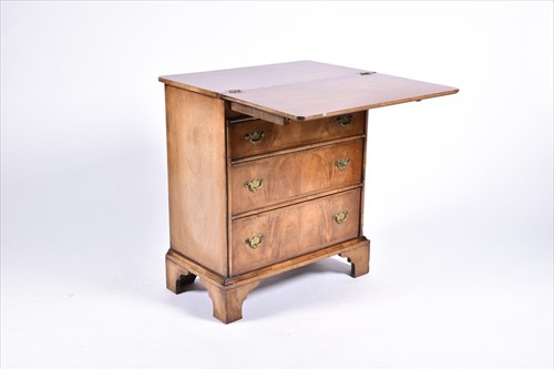 Lot 3 - A Georgian style mahogany flip-top bachelor's...