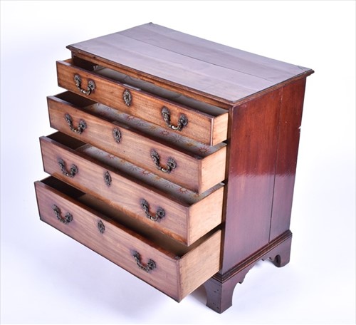 Lot 53 - A Georgian straight fronted mahogany chest of...