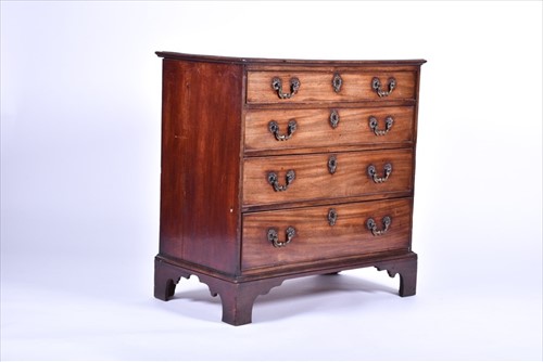 Lot 53 - A Georgian straight fronted mahogany chest of...