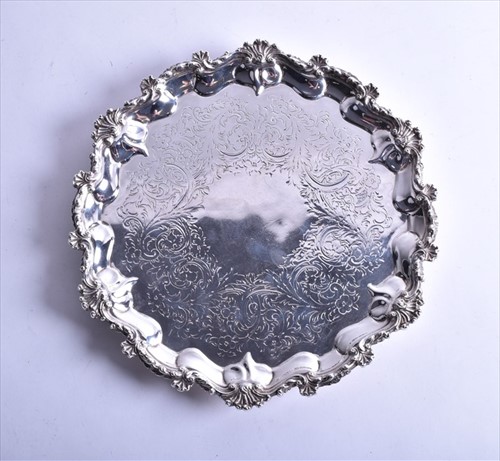 Lot 478 - A small Victorian silver salver London 1857,...