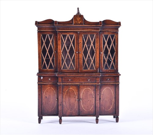 Lot 396 - A miniature antique doll house Georgian...