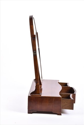 Lot 49 - An Edwardian mahogany and strung toilet mirror...