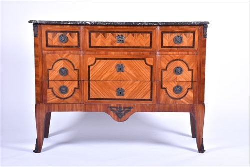 Lot 14 - An 18th century French kingwood and parquetry...