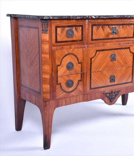 Lot 14 - An 18th century French kingwood and parquetry...