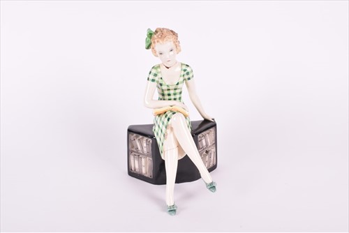 Lot 294 - A Art Deco Goldscheider figure by Stefan Dakon...