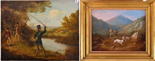 Lot 70 - James Burras (1844-1911) British 'Hunters on a...