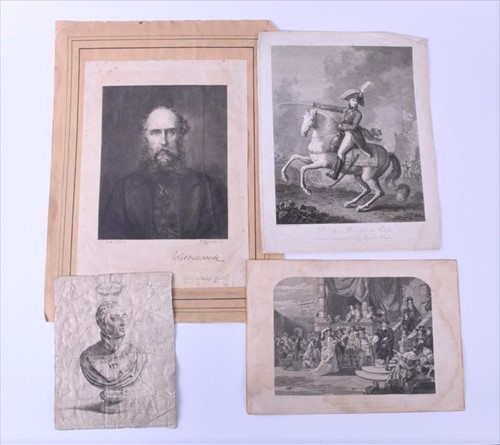 Lot 94 - Four English and French prints, 18th and 19th...