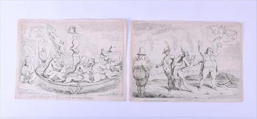 Lot 95 - A pair of EnglishÂ satiricalÂ prints, 18th...