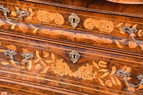 Lot 11 - A 19th century Dutch marquetry and walnut...