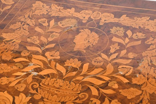 Lot 11 - A 19th century Dutch marquetry and walnut...