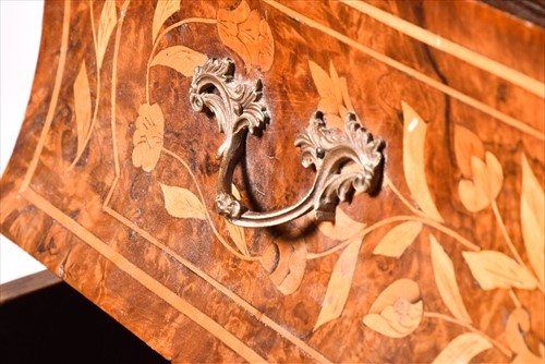 Lot 11 - A 19th century Dutch marquetry and walnut...