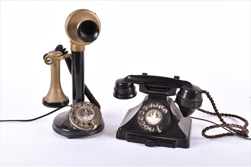 Lot 346 - An early 20th century candlestick telephone...