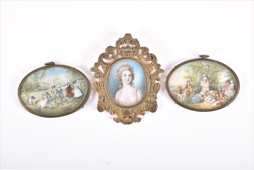 Lot 118 - A mid 19th century portrait miniature of a...