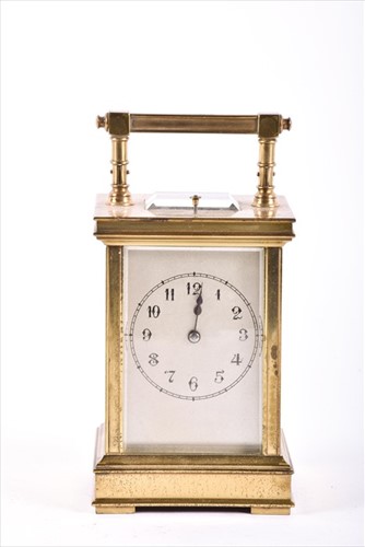 Lot 371 - A 20th century brass cased carriage clock with...