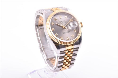 Lot 432 - A Rolex DateJust Rolesor ref. 116237 diamond...