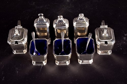 Lot 484 - A set of George V silver cruets Birmingham...