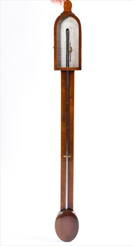 Lot 413 - A 19th century mahogany and inlaid cased stick...