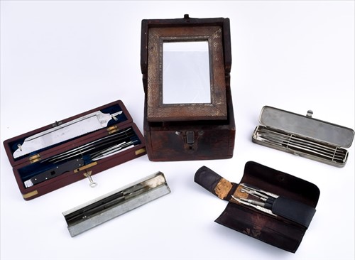 Lot 217 - A 19th century mahogany cased surgical kit...