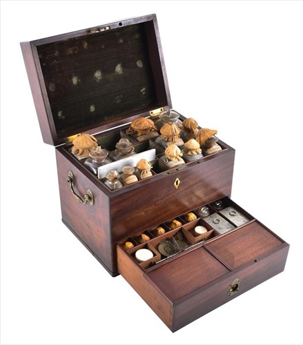 Lot 205 - An early 19th century mahogany cased medicine...