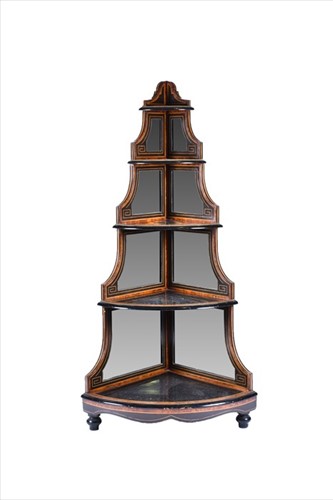 Lot 105 - A Victorian ebonised and inlaid five-tier...