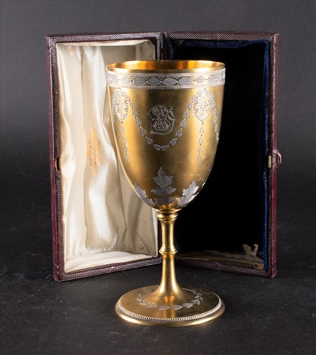 Lot 358 - A Victorian silver-gilt cased presentation...