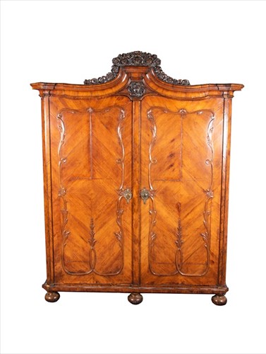 Lot 72 - A 19th century Continental walnut veneer...