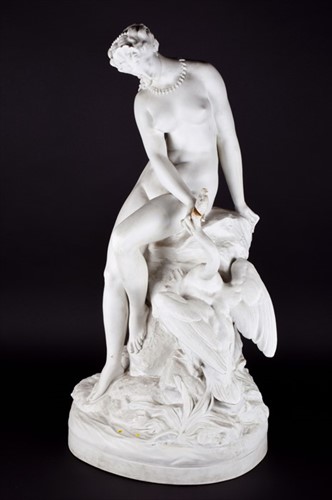 Lot 221 - A large parian sculpture of Leda and the Swan...