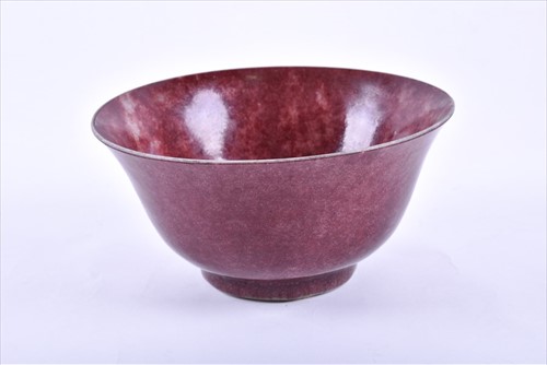 Lot 154 - A Chinese Qing dynasty flambe bowl with flared...