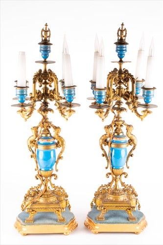 Lot 219 - A pair of large 19th century French ormolu and...