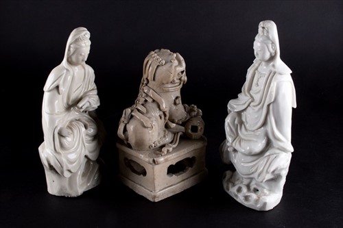 Lot 196 - Two Chinese Qing dynasty dehua porcelain...