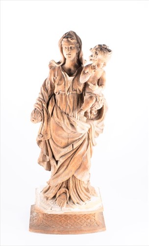 Lot 212 - A 19th century limewood carved figure of the...