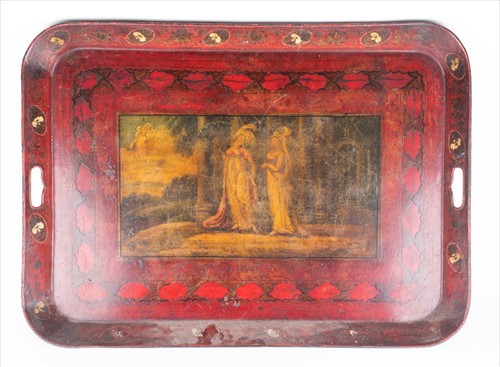Lot 225 - A large early 19th century metalware tray of...