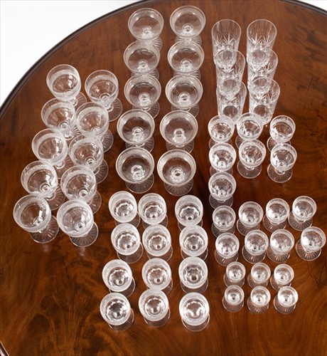 Lot 204 - A 20th century crystal cut glass matching...