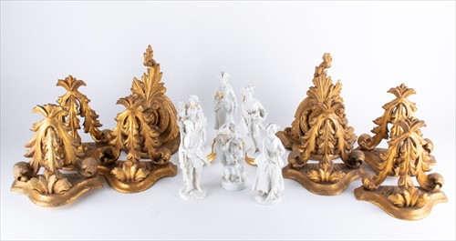 Lot 229 - A set of six 19th century Continental blanc de...