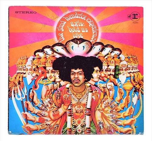 Lot 376 - A signed vinyl cover of Jimi Hendrix...