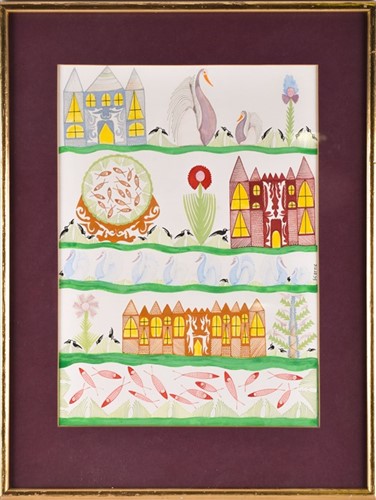 Lot 42 - Scottie Wilson (1888-1972) Scottish depicting...