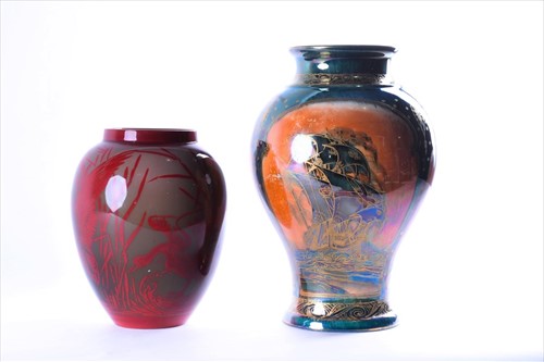 Lot 184 - A Royal Worcester Crown Ware baluster vase...