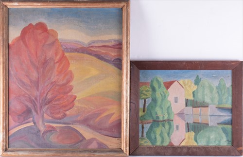 Lot 47 - Canadian school, 20th century 'The red tree',...