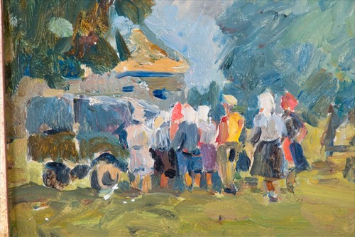 Lot 24 - Russian School, 20th century depicting a group...