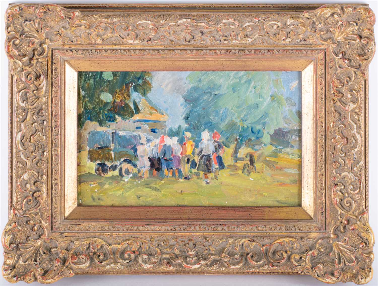 Lot 24 - Russian School, 20th century depicting a group...