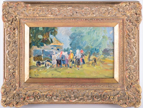 Lot 24 - Russian School, 20th century depicting a group...