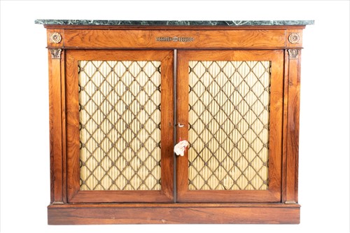 Lot 125 - A Regency rosewood chiffonier with marble top...