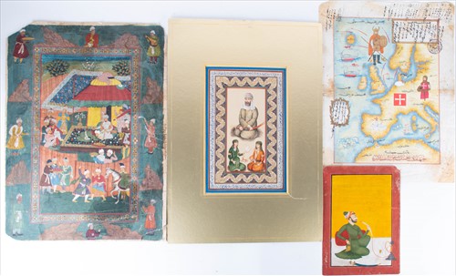 Lot 186 - Two 19th century or earlier Persian miniatures...