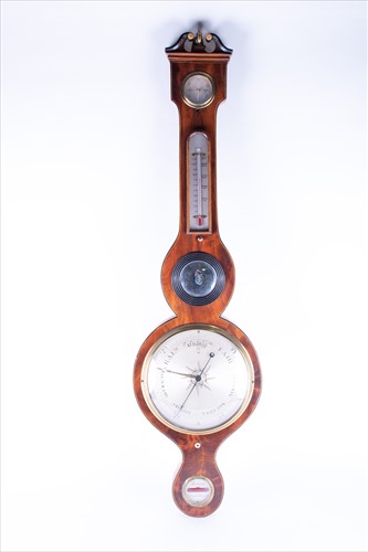 Lot 330 - A late 19th century mahogany and inlaid banjo...