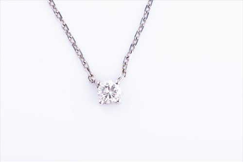Lot 535 - An 18ct white gold and solitaire diamond...