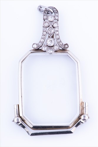 Lot 539 - A pair of white metal and diamond set...