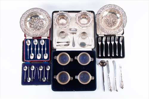 Lot 406 - A pair of Victorian silver pierced bowls...