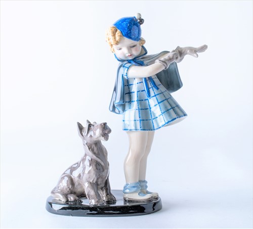 Lot 244 - An Art Deco Goldscheider ceramic figure: 'Girl...