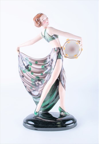 Lot 245 - An Art Deco Goldscheider ceramic figure by...